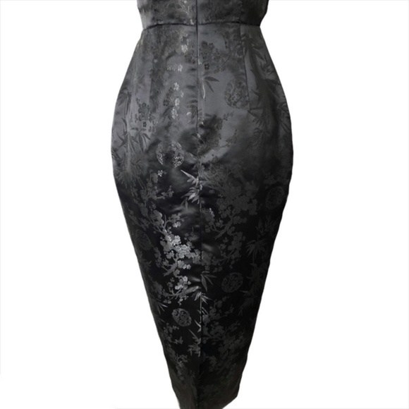 ✨sold✨ sau lee • jill chinese jacquard cheongsam high neck midi pencil dress - Picture 8 of 10